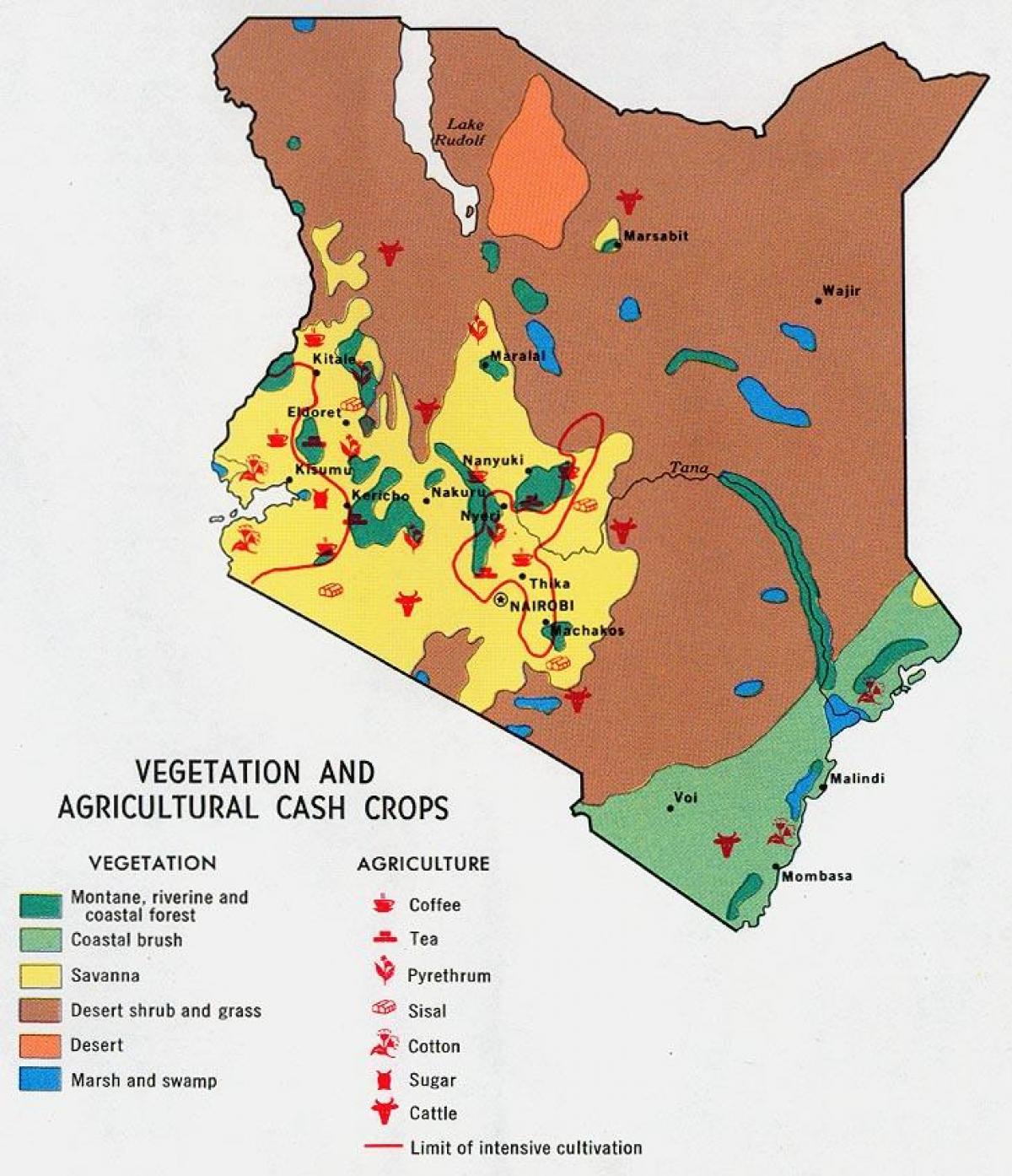 نقشه از کنیا منابع طبیعی
