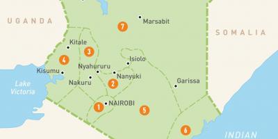 نقشه از کنیا نشان استانها