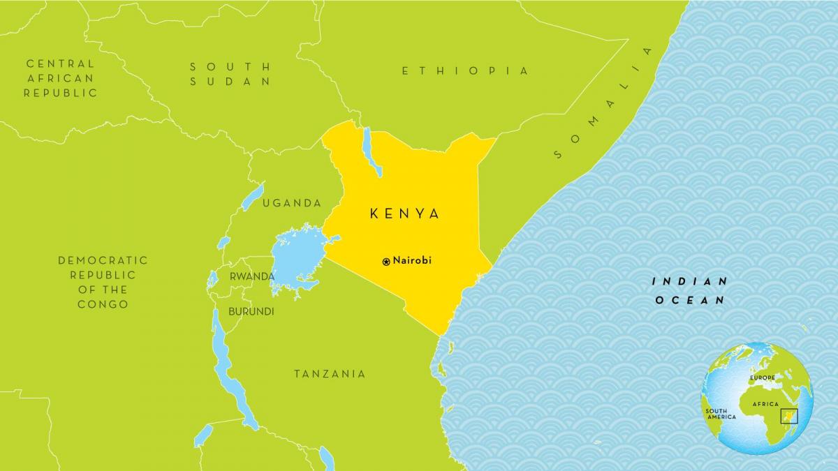 نایروبی کنیا در نقشه