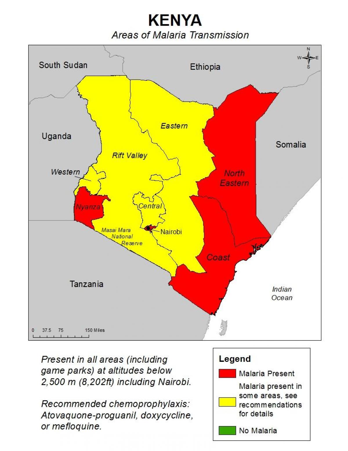 نقشه از کنیا مالاریا