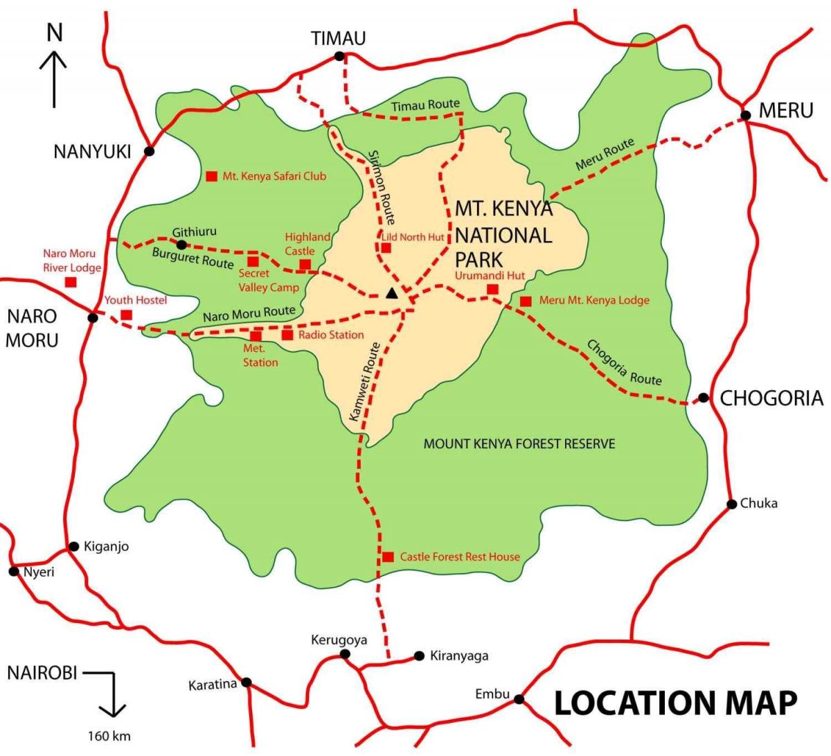 نقشه از کوه کنیا