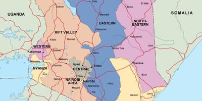 نقشه از کنیا نشان رودخانه