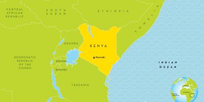 نایروبی کنیا در نقشه