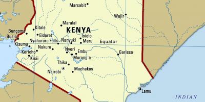 نقشه از کنیا با شهرستانها
